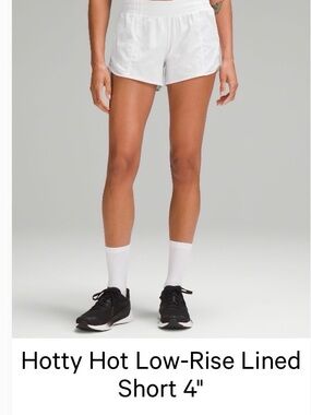 lululemon athletica Hotty Hot Low-Rise Lined Short 4" - White